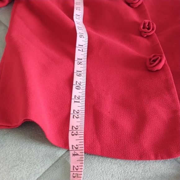 Suit Studio New York True Red Rose Button Blazer Jacket 14 - Picture 10 of 14